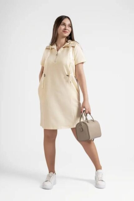 Платье с коротким рукавом и на молнии для женщин